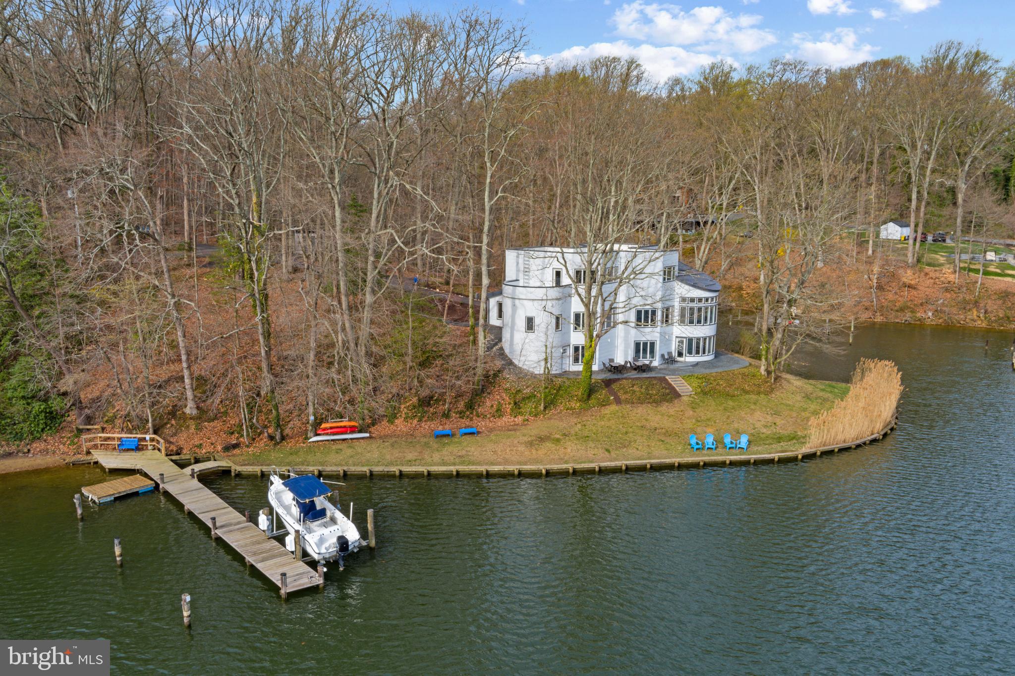 a view of a water with a mountain