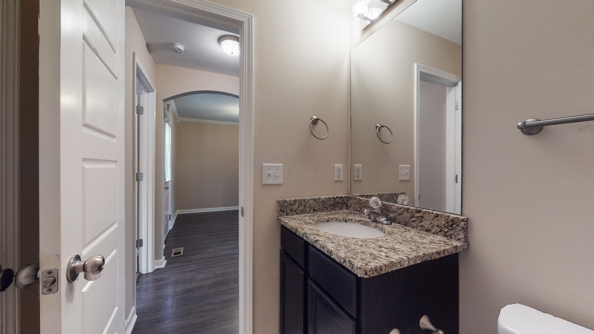 218 Larkin Springs Road Madison, TN 37115 - Photo 11 of 20 a bathroom with a granite countertop sink a toilet and shower