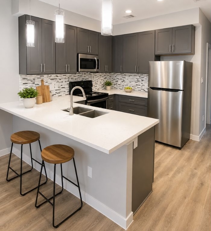 9114 Caddo Road, Unit A & B Houston, TX 77078 - Photo 4 of 24 Culinary aspirations find their home in this thoughtfully designed kitchen, complete with modern finishes and a practical layout.