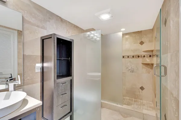 a view of a glass door with a glass door