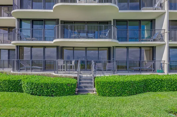 a view of an apartment with a garden and plants