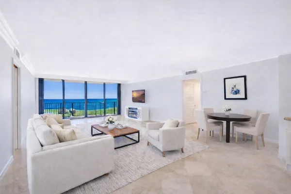 a view of a room with floor to ceiling window