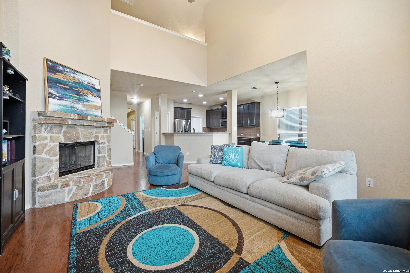 313 Brook Shadow Cibolo, TX 78108 - Photo 11 of 29 a living room with furniture and a fireplace