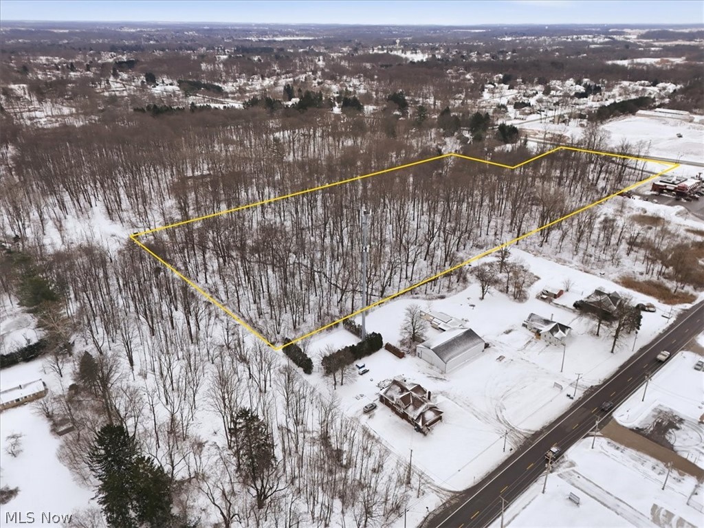 East Turkeyfoot Lake Road Green, OH 44312 - Photo 6 of 15 Snowy aerial view featuring property parcel outlined