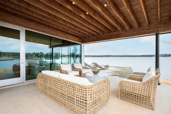 a view of an outdoor sitting area