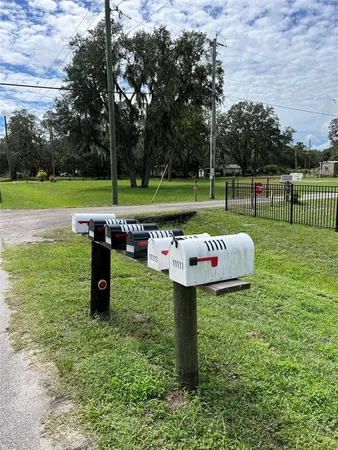 a view of a park with swings