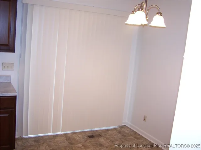 a view of a small space with a window