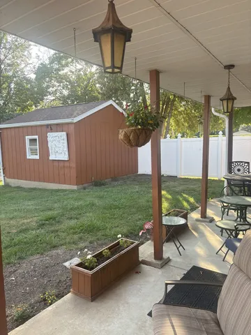 a outdoor view with a sitting space