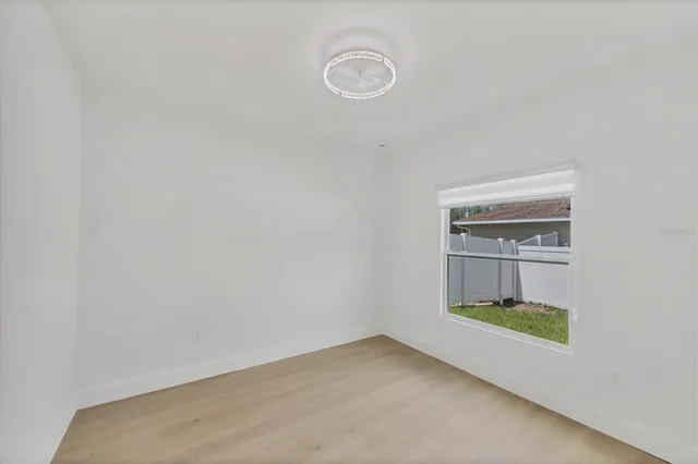 an empty room with a window