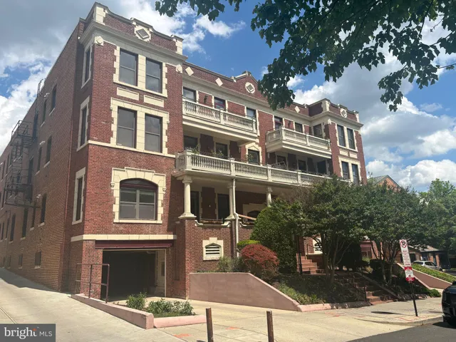 a front view of a multi story building