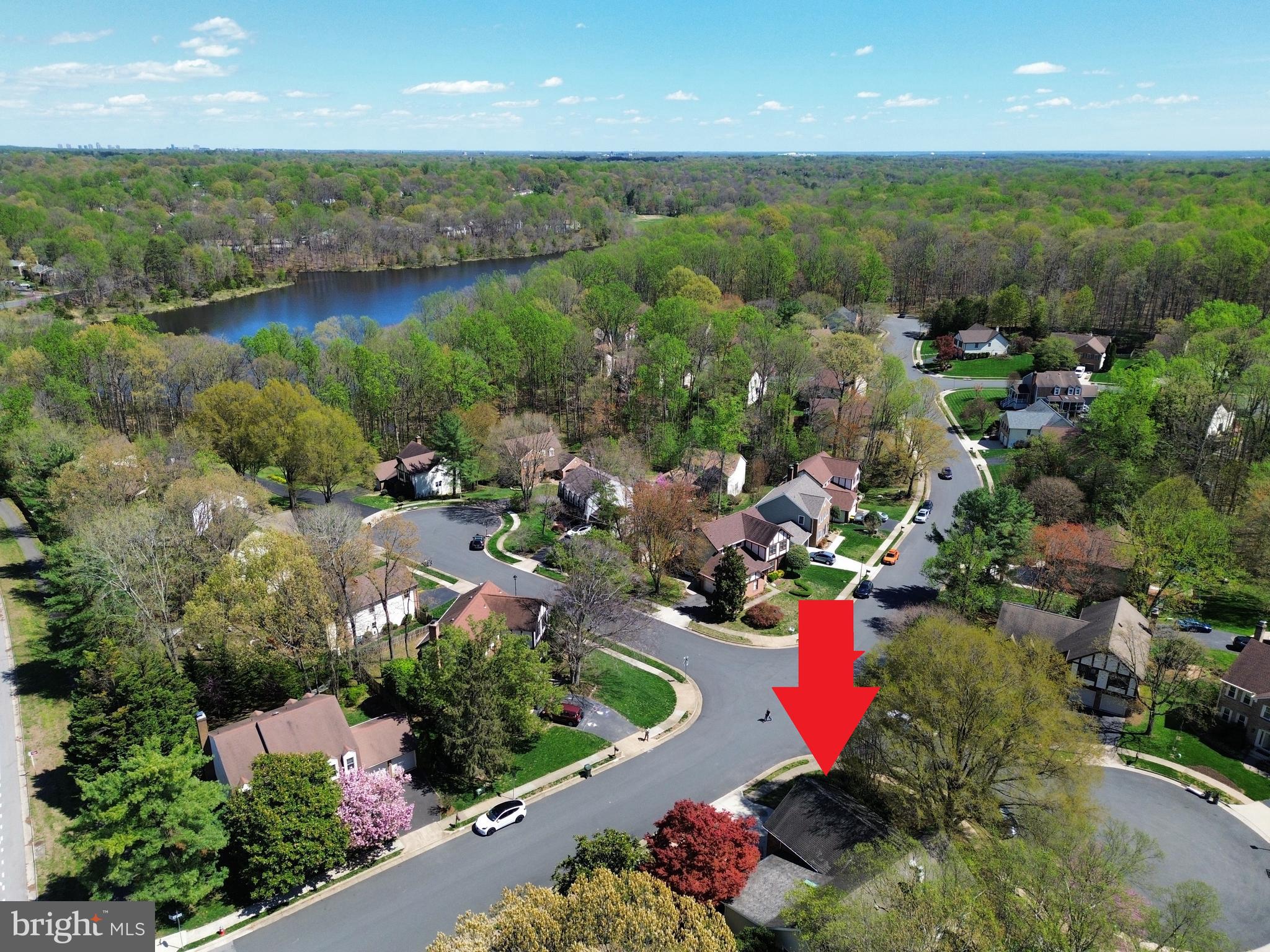 9217 Dorothy Lane Springfield, VA 22153 - Photo 54 of 58 an aerial view of residential houses with outdoor space and lake view