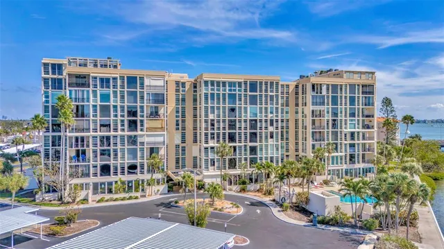 a front view of a building with street view