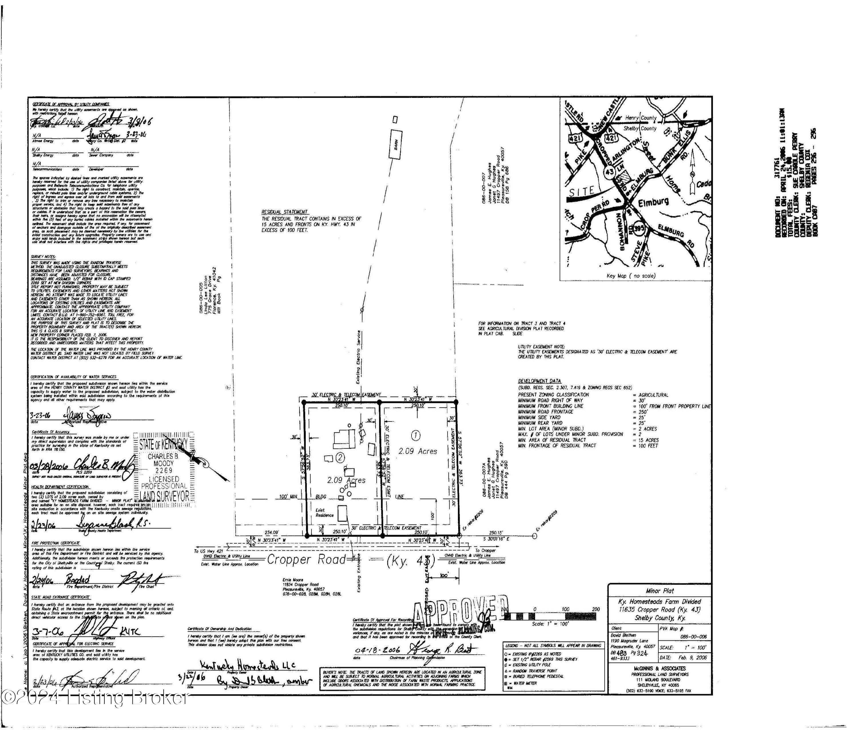 11625 Cropper Road Pleasureville, KY 40057 - Photo 3 of 6 plat view