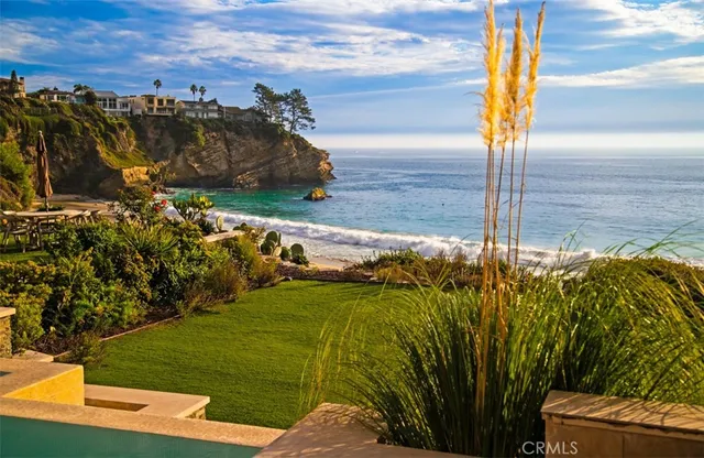 a view of an ocean and beach
