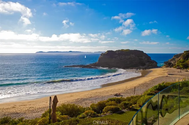 a view of an ocean and beach