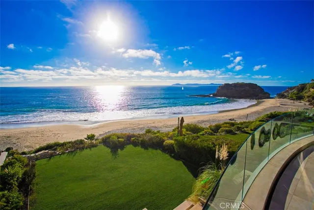 a view of an ocean and beach