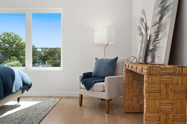 a chair and a table in a room