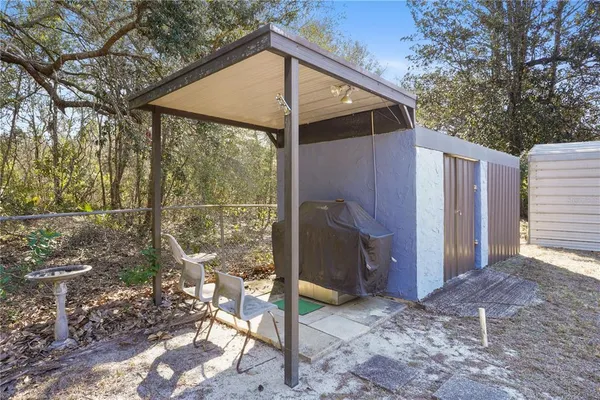 a backyard of a house