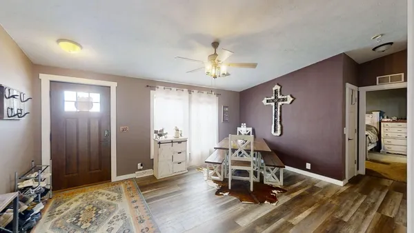 a living room with furniture