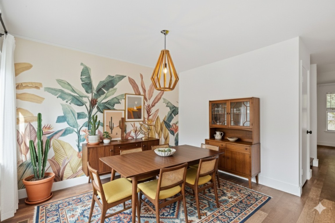 1712 Timber Ridge Road Austin, TX 78741 - Photo 5 of 35 Dining room featuring wood finished floors and baseboards