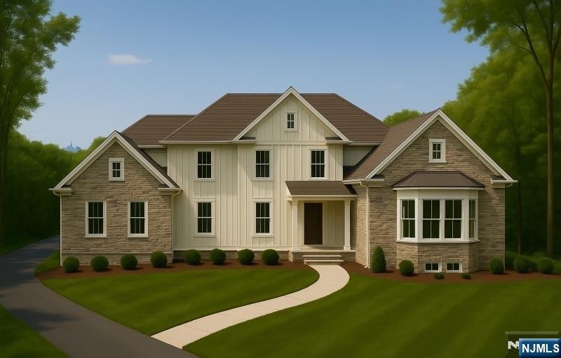 a front view of a house with a garden and porch