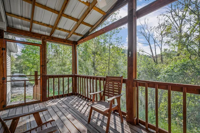a view of backyard with green space