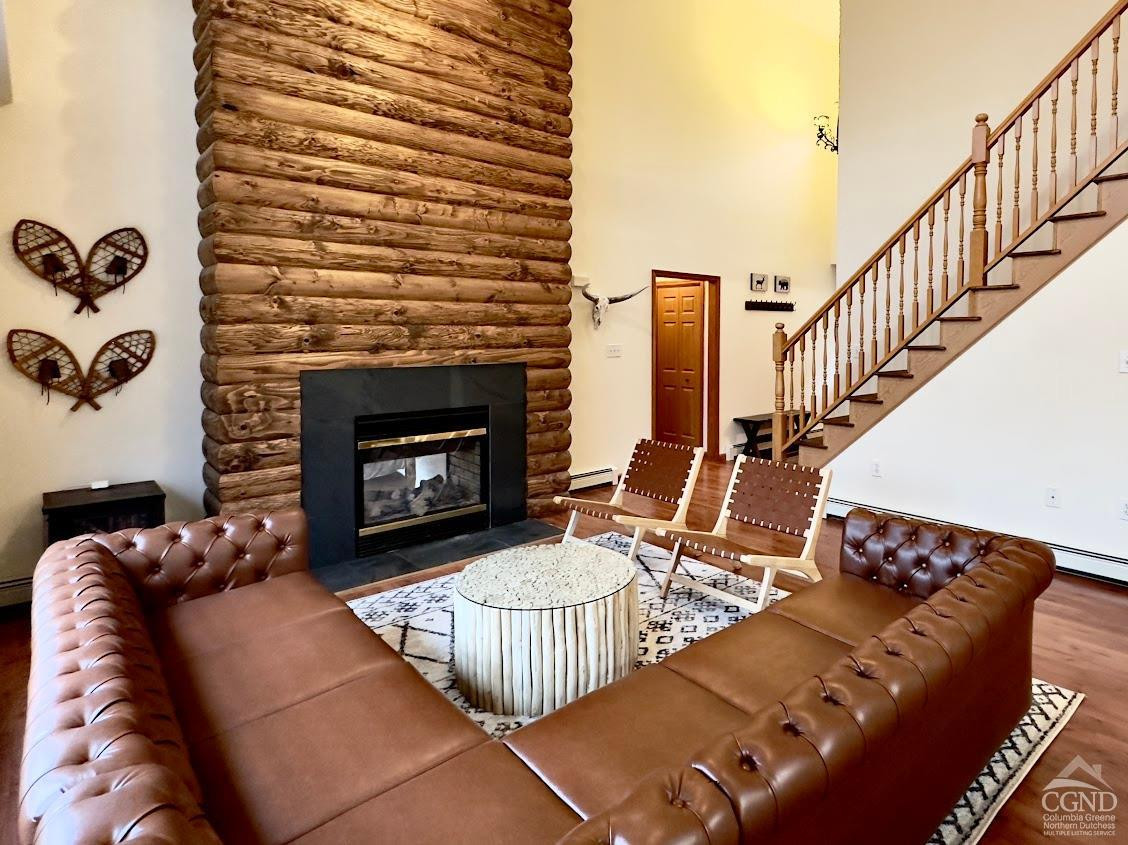 90 Cramer Road Jewett, NY 12444 - Photo 9 of 50 a living room with furniture and a fireplace