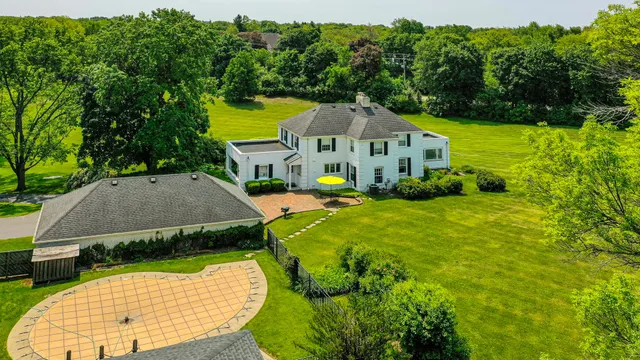 an aerial view of a house