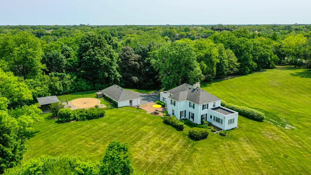 a view of a garden with an outdoor space