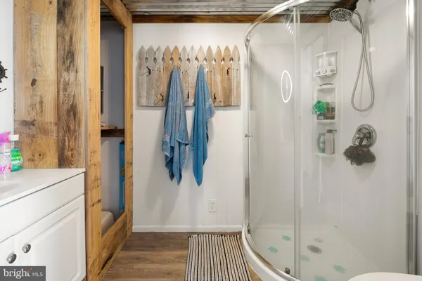 a bathroom with a shower