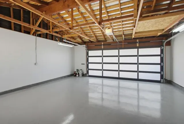 a view of a room with racks