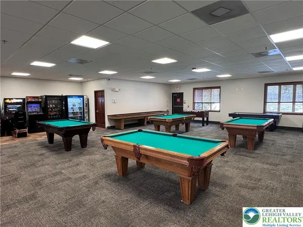 a room with furniture and a table