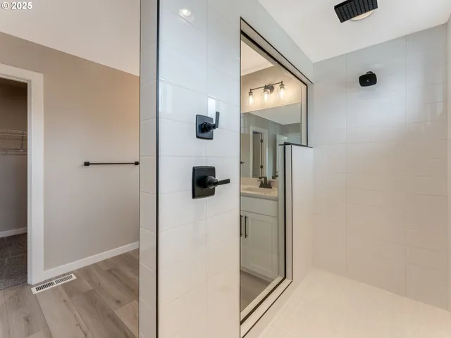 a view of a room with empty racks