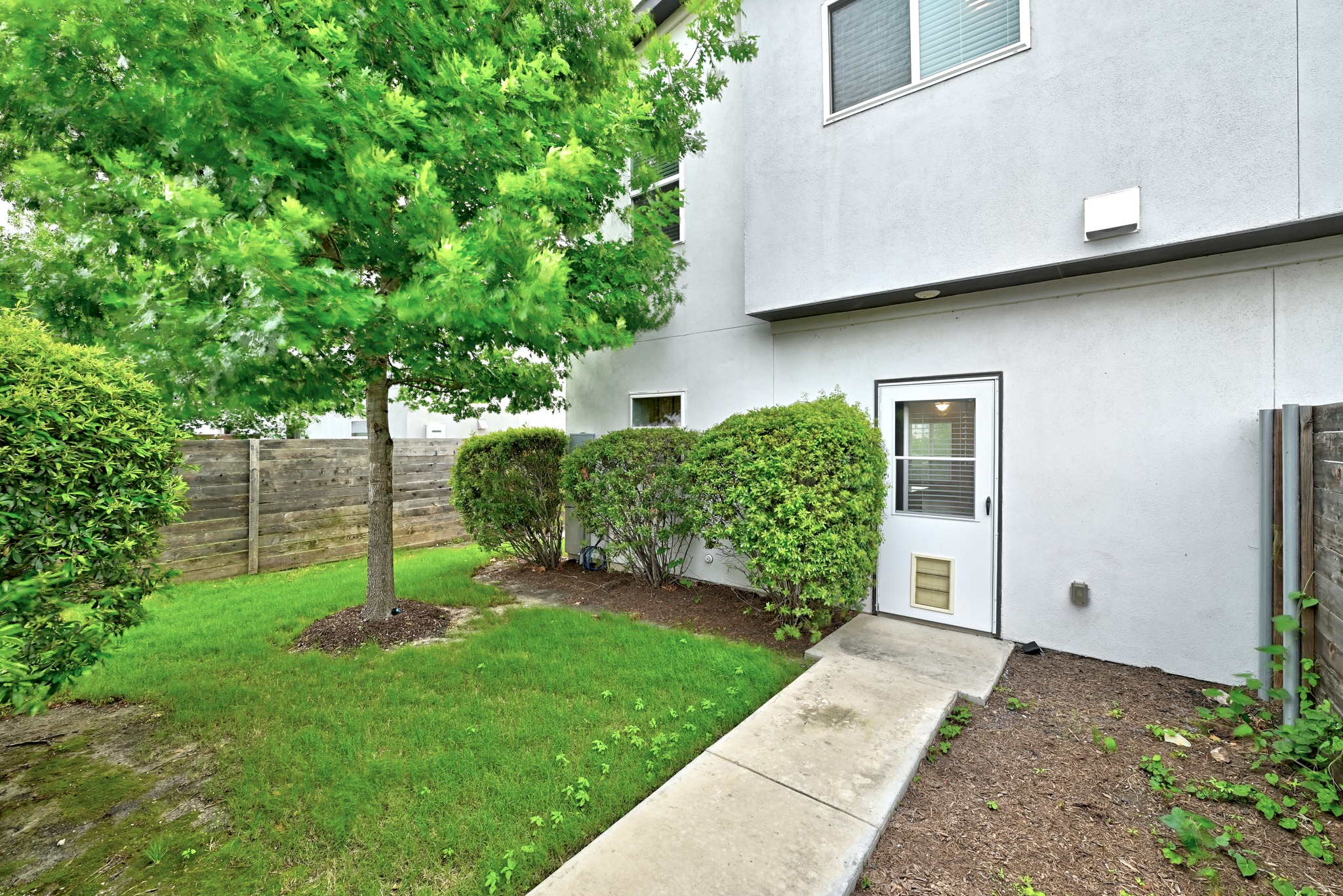 5517 Charles Merle Dr., Unit B Austin, TX 78747 - Photo 15 of 25 a view of backyard with potted plants and large tree