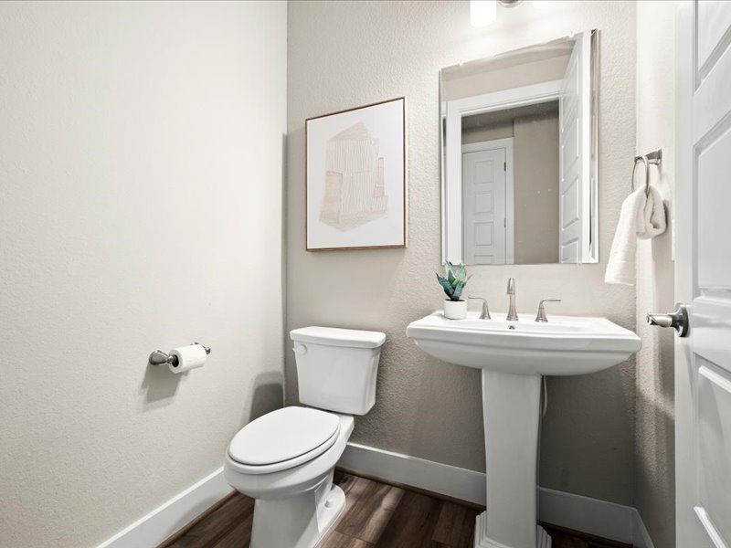 227 Bridge Water Loop Dripping Springs, TX 78620 - Photo 31 of 40 a bathroom with a sink toilet and mirror