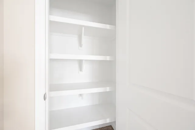 a view of an empty walk in closet