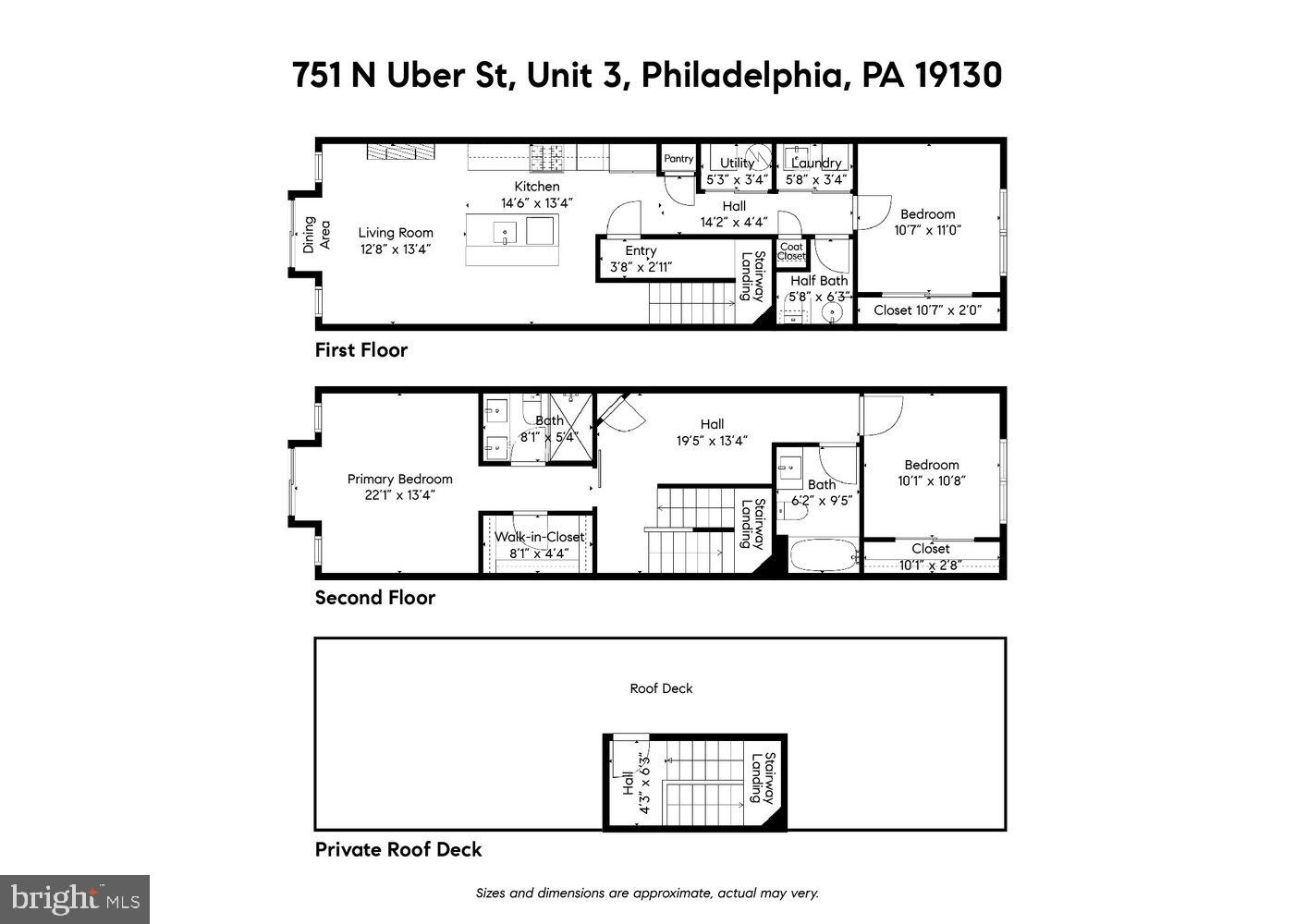 751 North Uber Street, Unit 3 Philadelphia, PA 19130 - Photo 36 of 36 Unit 3 Floor Plan