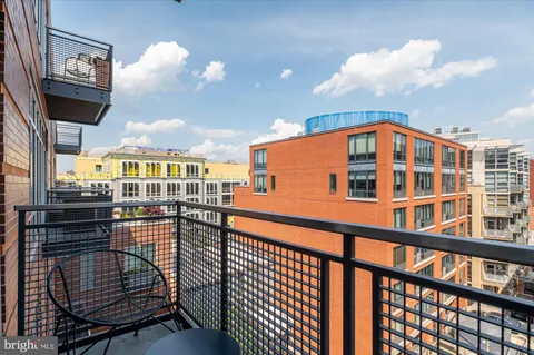 a view of building from balcony