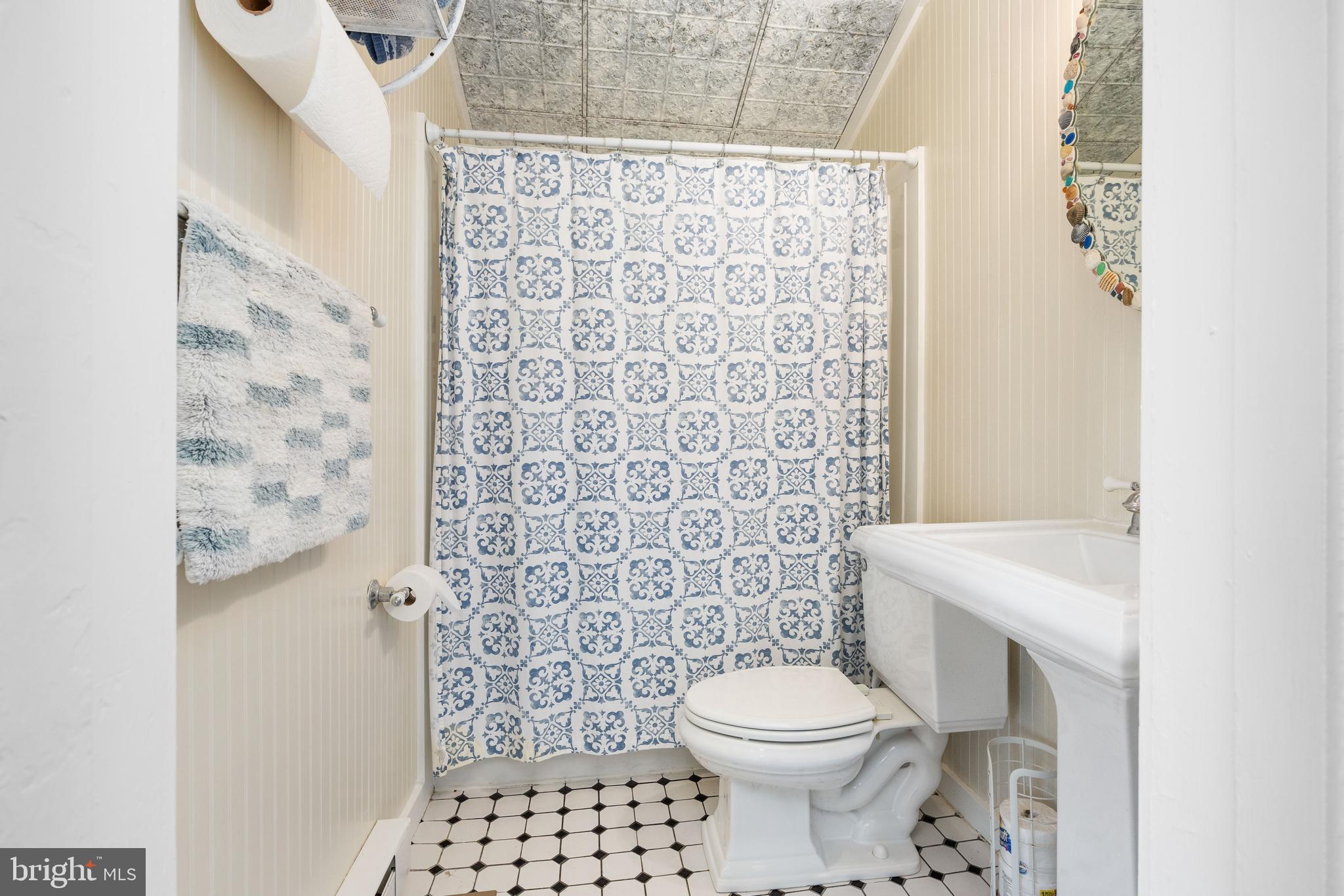 4569 Tyaskin Road Tyaskin, MD 21865 - Photo 26 of 98 a bathroom with a toilet and a shower curtain