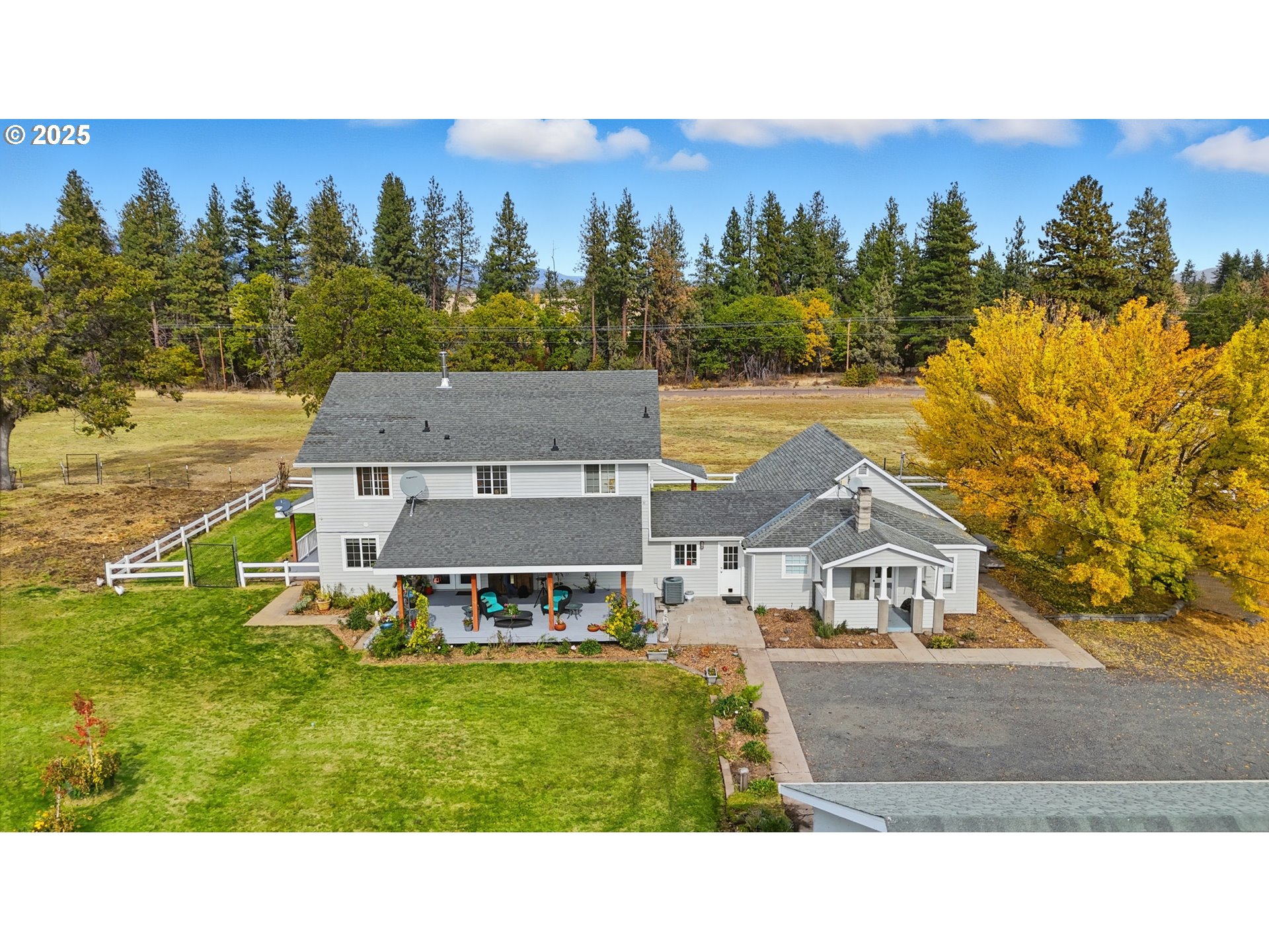 54472 Smock Road Tygh Valley, OR 97063 - Photo 33 of 48 a aerial view of a house with a garden and trees