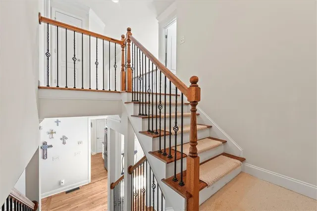 a view of entryway with wooden floor