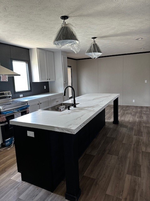 14318 Hughes Road Guy, TX 77444 - Photo 14 of 42 a kitchen with a sink a cabinets and wooden floor