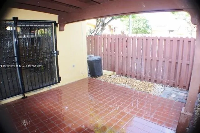 a view of wooden door