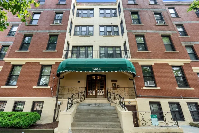 a front view of a building