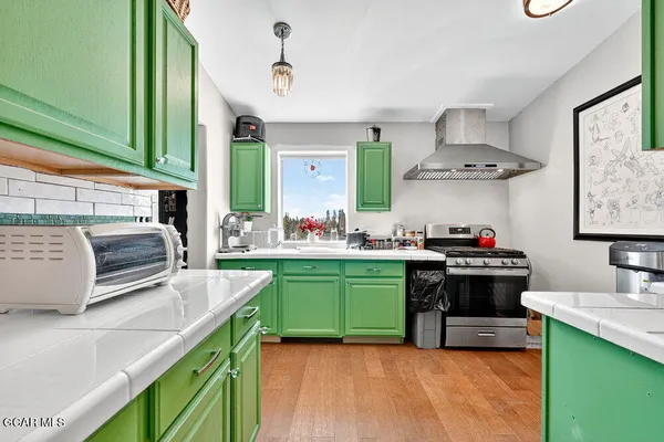 a view of a lake with houses