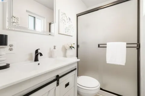a bathroom with a sink a mirror and a toilet