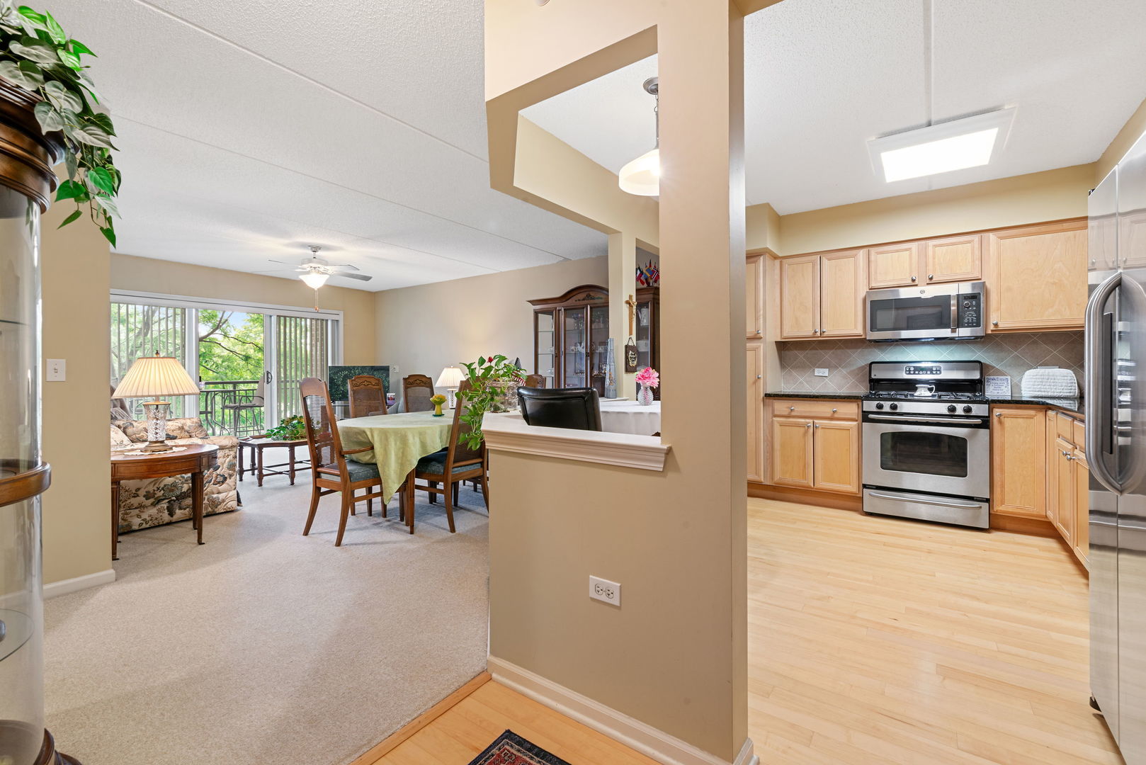 225 Main Street, Unit 201 Roselle, IL 60172 - Photo 8 of 21 a kitchen with microwave a stove and furniture