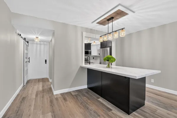 a hallway with closet