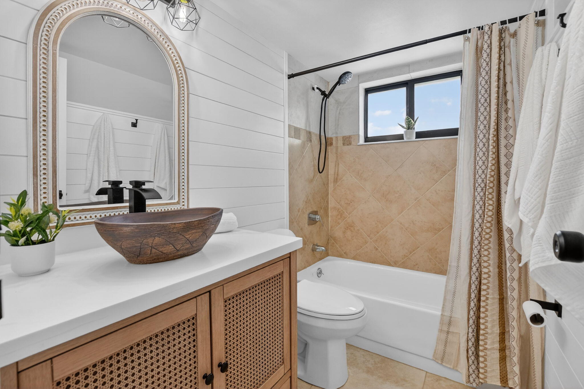 918 Southwest 9th St Circle, Unit 105 Boca Raton, FL 33486 - Photo 21 of 39 a bathroom with a granite countertop sink a toilet and shower