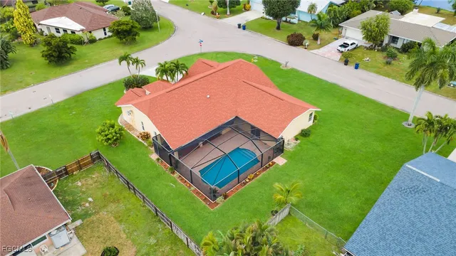 an aerial view of a house